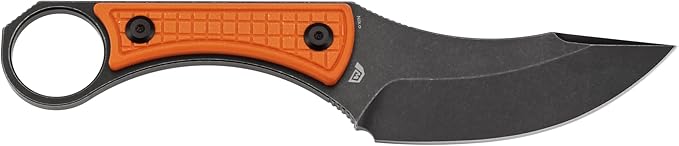 KANSEPT Niko Fixed Blade Knife 3.54'' Blackwash D2 Sharp Blade with Orange G10 + Frag Pattern Handle Adjustable Kydex Sheath for Edc Hunting Survival Camping G004A10