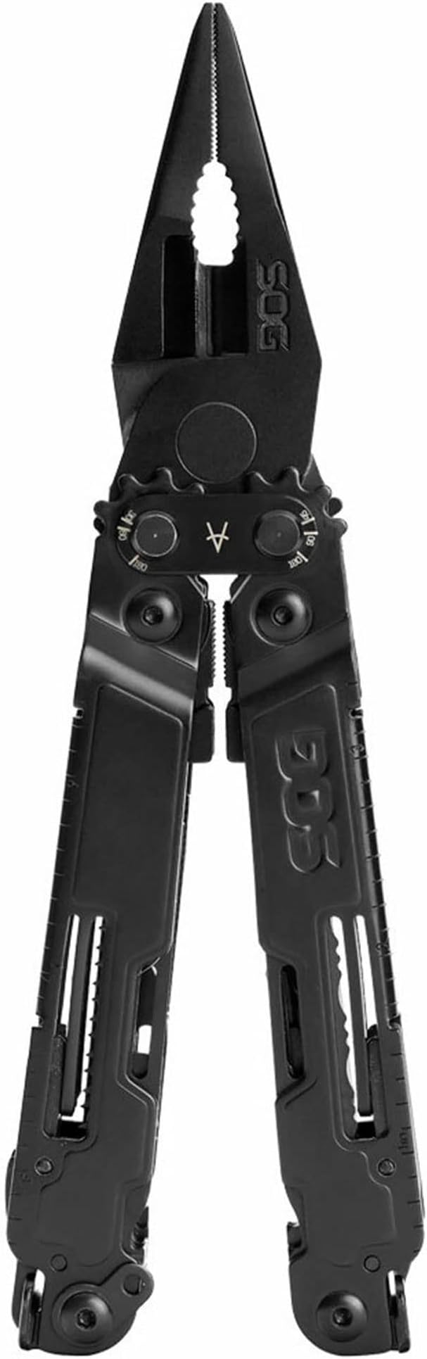 SOG PowerAccess Deluxe All-Around Heavy Duty Stainless Steel Multi-Tool w/Nylon Sheath Two Knife Blades Can &amp Bottle Opener Black
