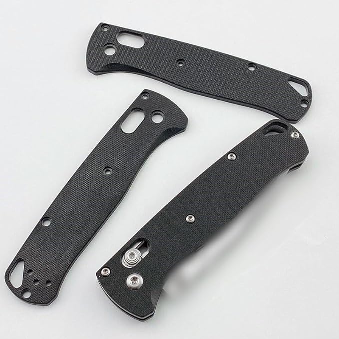 1 Pair G10 Scales Fits for Bugout 535 Blank DIY Handle Patch Replacement in Black