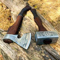 20 Inches Length || 2piece Set || Viking Hammer + Hatchet || Carbon Steel || Wood Handle || Norse-Inspired Design || Viking Collectibles || Viking-Themed Gifts || Leather Sheath Included.