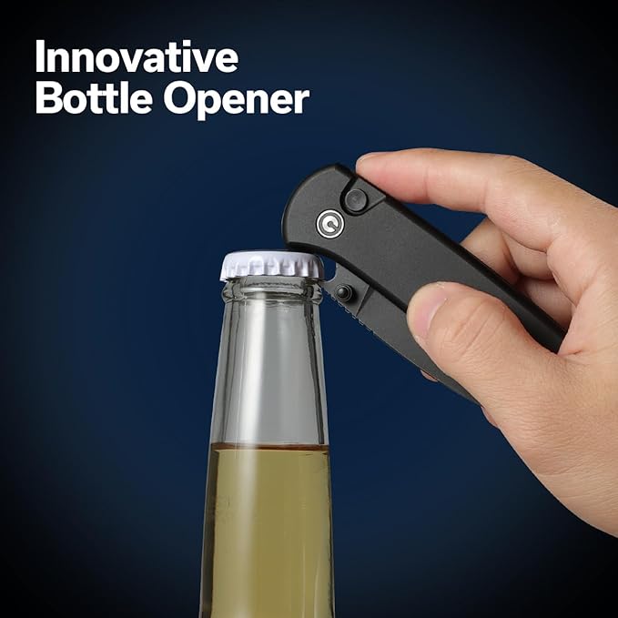 CIVIVI Pocket Folding Knife- Button Lock Knife with Thumb Stud Opener for EDC 2.98 14C28N Blade Aluminum Handle Qubit Utility Knife for Men Women Gift C22030E-1