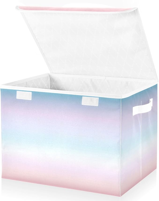 Gradients Storage Bins with Lids Foldable Box Organizer Cube Storage Bin for School Supply Home Decor