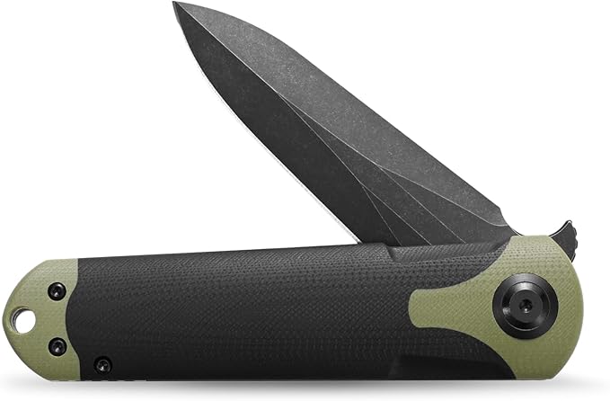 Sitivien ST158 Folding Pocket KnifeTitanium Plating Black Stonewashed DC53 Steel Blade with G10 Handle Chinese Zodiac Series EDC Tool Knife for Outdoor CampingHikingHuntingFishing(Black+Green) …