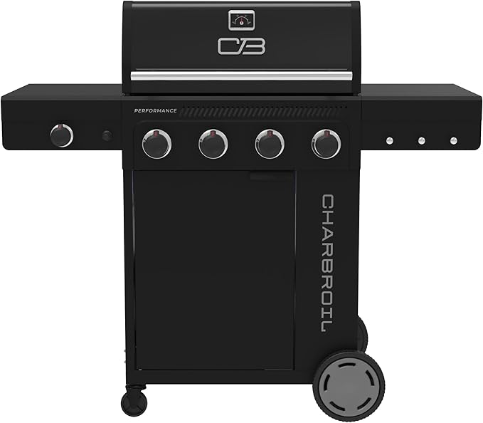 Charbroil Performance Series 4-Burner Gas Grill Cabinet with Side Burner Black - 463253925