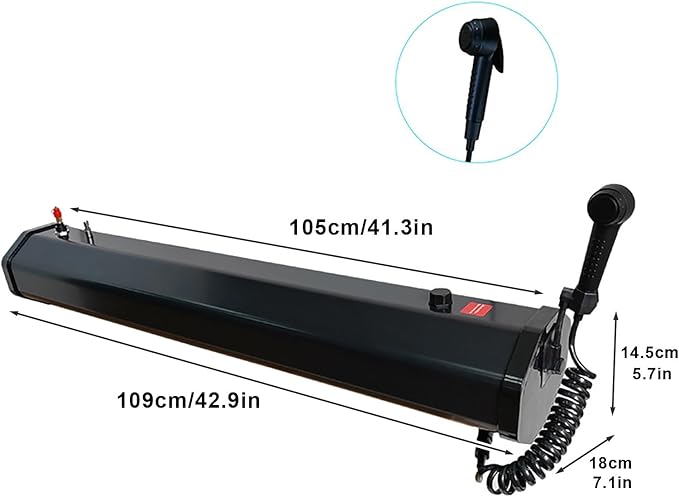 Portable Camping Solar Shower with Pressurized Water Tank Ideal for Hiking Car Washing Pet Cleaning and Beach Trips
