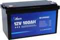 12V 100Ah LiFePO4 Deep Cycle Lithium Battery 15000 Cycles Built-in 100A BMS Perfect for Marine RV Marine Trolling Motor Solar Off-Grid System