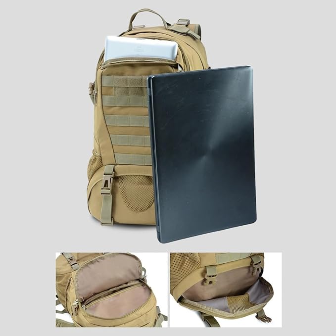 Military Tactical Backpack for Men Hiking Day Pack Molle Military Rucksack Waterproof EDC Bag (Jungle Camouflage)
