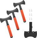 VEVOR Throwing Axes and Tomahawks 3 Pack 11.9 inch Double Bit Axe Throwing Hatchet Set Stainless Steel Head with Non-Slip TPR Rubber Handle with Black Nylon Sheath for Recreation and Competition