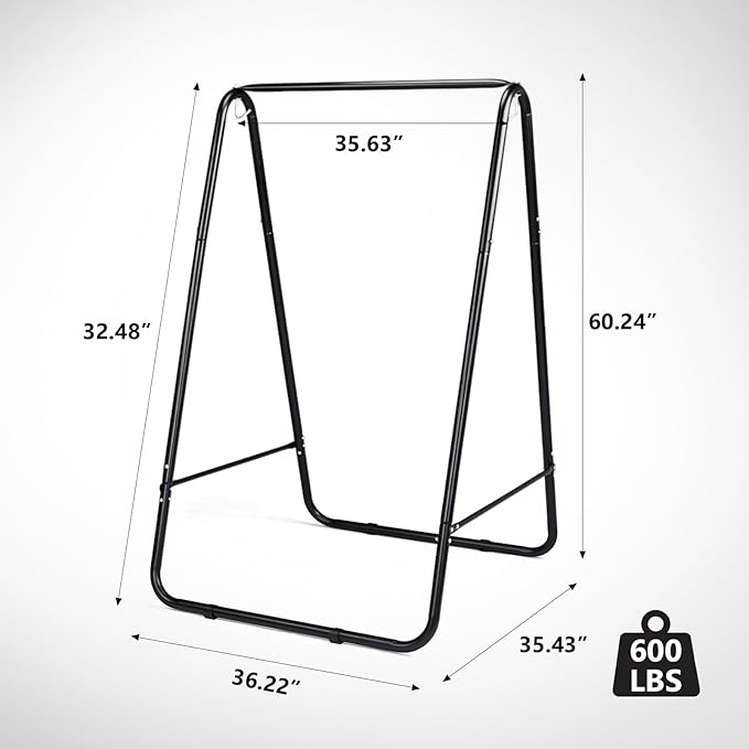 Hammock Chair StandHeavy-Duty Steel Hammock Stand600LBS Multi-Use Swing Stand for Outdoor IndoorHammock Chair not Include