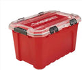 Professional Heavy Duty Waterproof Stackable Plastic Storage Container with Hinged Lid Red Rectangular (20 Gal)