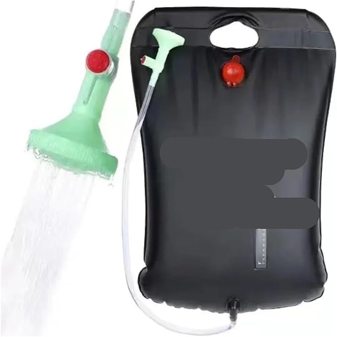 Solar Shower Bag 20L Foldable Camping with Removable Hose Head Sun Heated WaterCompatible for Outdoor Bath Gear