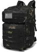 45L Military Tactical Backpacks Molle Army Assault Pack 3 Day Bug Out Bag Hiking Treeking Rucksack (Black CP)