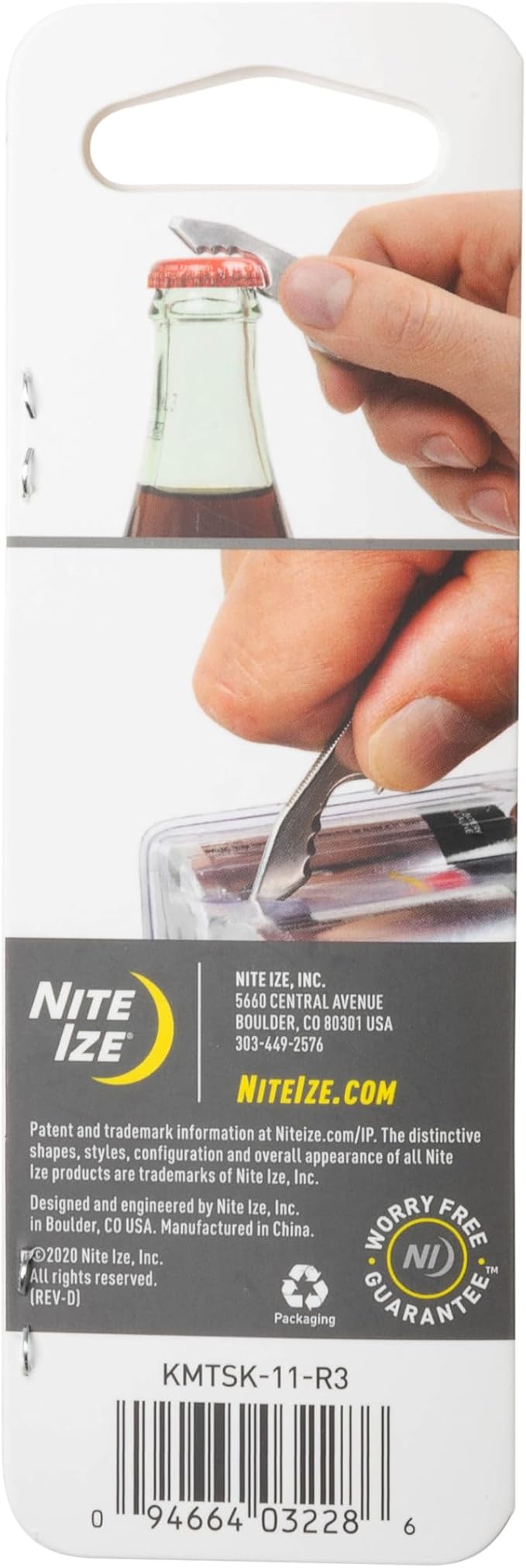 Nite Ize DoohicKey SkullKey Key Tool - Durable Keychain - Multipurpose with Bottle Opener File Serrated Edge Scoring Point &amp Screwdriver - Travel &amp Airport-Friendly Multi Tool - 2 Pack