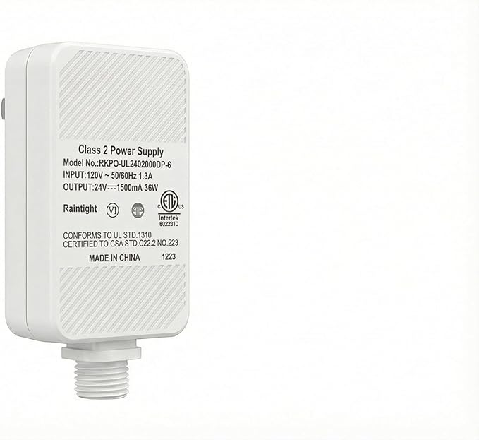 POOFZY Power Plug HCP045 Compatible RGB+IC Permanent Outdoor Lights 24V 1.5A 38W White