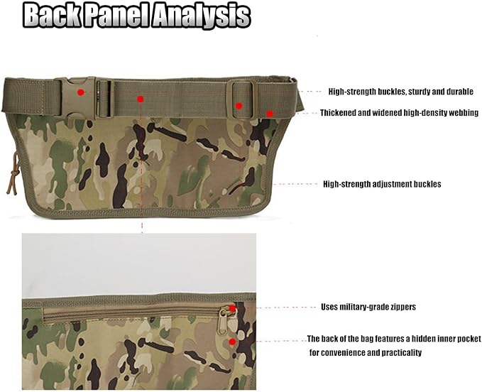 Tactical Pouch Waist Pack Waterproof Cloth Men's Waist Bag Hiking Camping Fishing Outdoor Sports Bag Mountaineering(Brown)