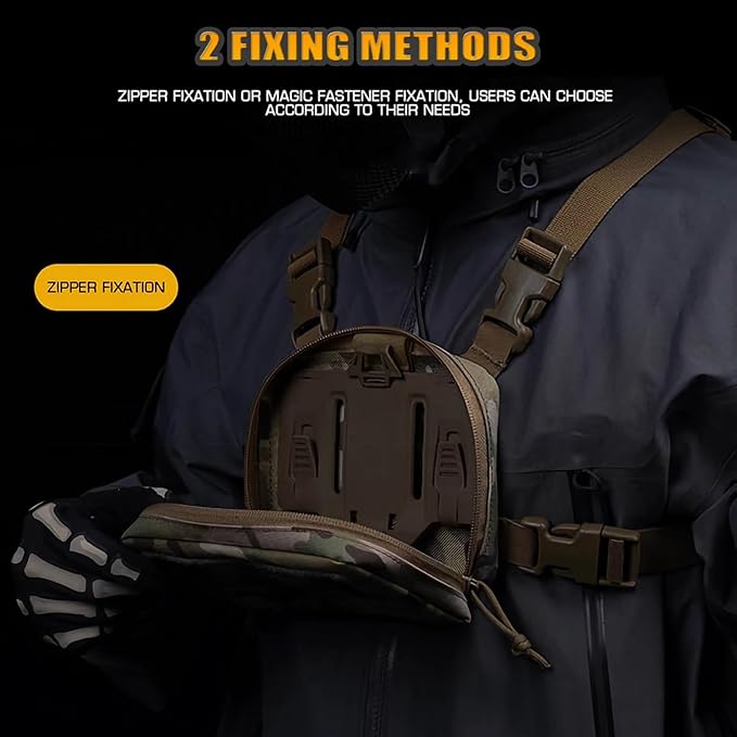 Tactical Phone Pouch Chest Pack for Vest Attachments Phones Chest Mount Outdoor Phone Vest Accessories Molle Pouch