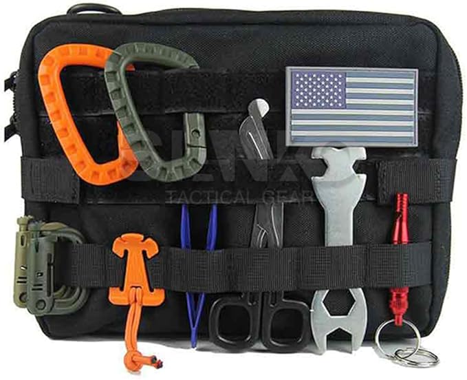 Outdoor Military Molle Tactical Medical First Aid PouchMultifunction EDC Tools Emergency Phone Holder Case Carrier Sundry Bag (Tan)