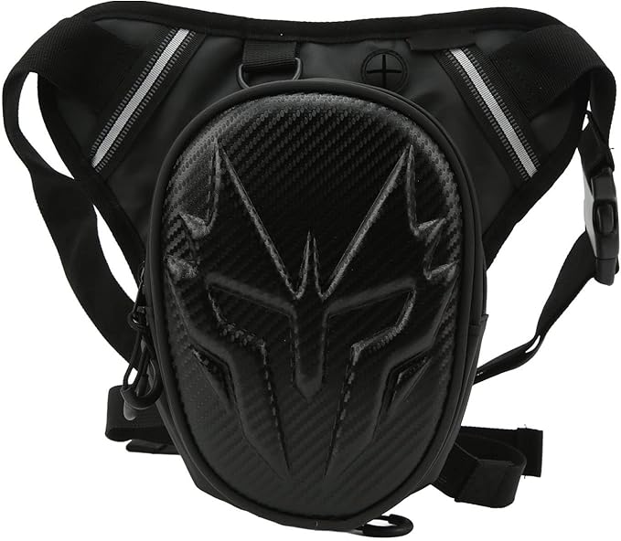 Motorcycle Leg Bag Thigh Packs PVC Matte Outdoor Carbon Fiber Drop Leg Bag Multifunctional Crossbody Shoulder Bag for Riding Travel Hiking (Carbon Fiber Style)