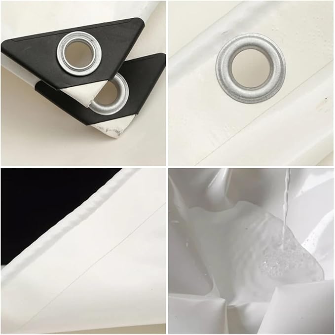 Thicken White Heavy-Duty Coated Banner Waterproof PVC Canvas Outdoor Camping Tent Canopy Pergola Sun Shelter Shed Awning(Thick 0.56mm2x5m)