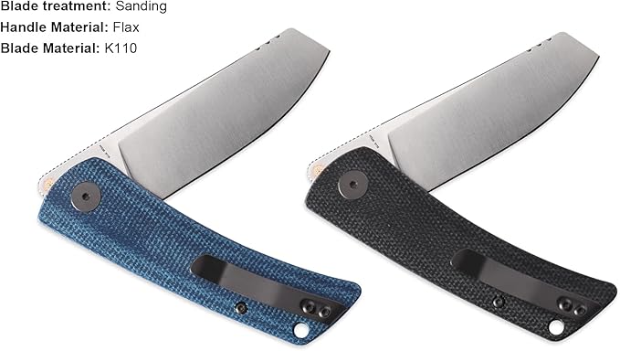 Petrified fish PFE05 Flavorist3.15 K110 Satin Blade 94g Micarta Handle Front Flipper Liner lock Folding knife (Khaki)