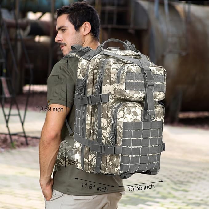 EMDMAK Military Tactical Backpack 42L Large Military Pack Army 3 Day Assault Pack Molle Bag Rucksack