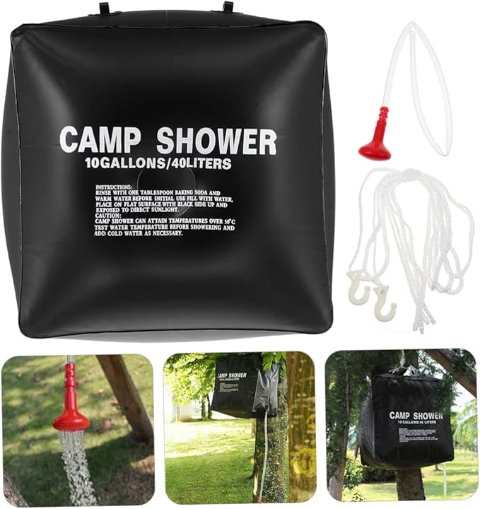Solar Heating Bag Camping Shower Bag Portable Solar Shower Mesh Pouch for Glamping