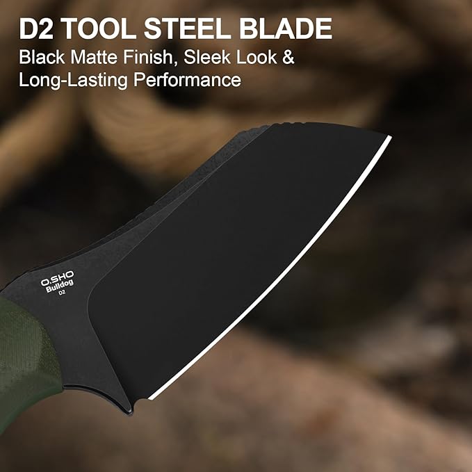 Kizer Bulldog Fix Fixed Blade Knife 2.97 Sheepsfoot 14C28N Blade Hunting Knife with Sheath Olive Green G10 One-Piece Handle EDC Camping Knives for Outdoor Survival 1116M1