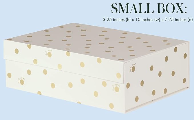 kate spade new york Decorative Storage Boxes with Lids 3 Pack Sturdy Organizer Storage Bins Includes Small Medium Large Pink Nesting Boxes with Magnetic Closure Gold Dot with Script