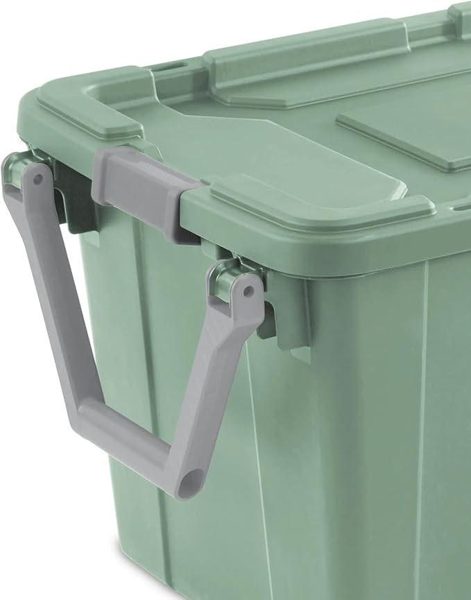 Extra Large 40 Gallon Storage Bin with Wheels and Handle Heavy-Duty Plastic Rolling Storage Container Pack of 2(Green)