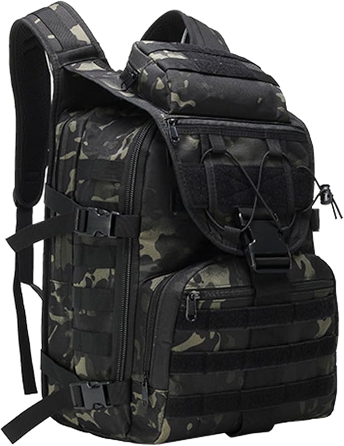 Camping Backpacks for Men Women Outdoor Tactical Oxford Cloth Backpack Large Capacity Hiking Travel Duffle Bags (B/Multicolor)