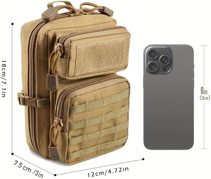 Tactical Waterproof Molle Pouch Compact EDC Tool Pouch Bag Mini Utility Shoulder Strap &amp Two D-Rings