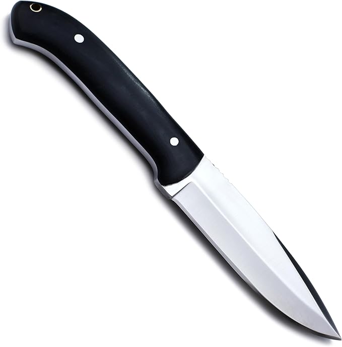 GCS Handmade Micarta Handle D2 Tool Steel Tactical Hunting Knife with leather sheath Full tang blade designed for Hunting &amp EDC GCS 6