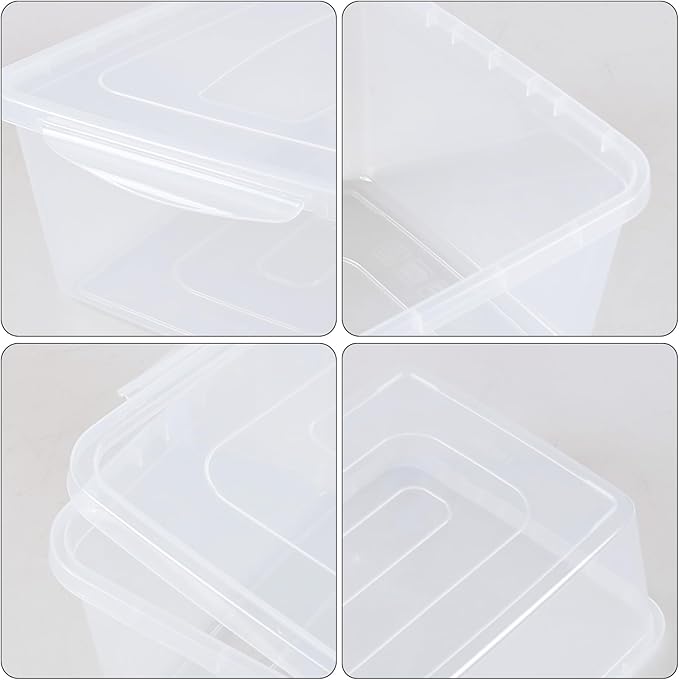 Inhouse 16 Quart Clear Latching Storage Bin Set of 2 Shoe Organizing Box