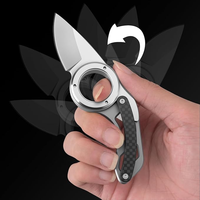 XTL Mini EDC Folding Utility Knife with 5Cr15 Steel Blade and Loop G10 Handle Compact Pocket Knife for EDC Outdoor Camping Hiking Christmas Stocking Gift for Men Women (1)