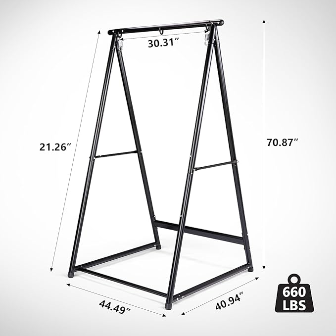 660 LB Capacity Hammock Stand Heavy Duty Steel Chair Stand with Stable Construction Weather-Resistant for Outdoor Patio Garden Balcony(Only Stand)