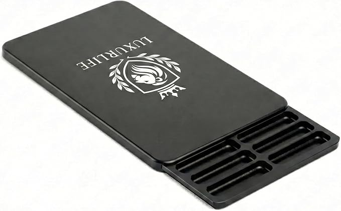 5mm Ultra-Slim Aero-Grade Metal 10-Compartment Dual-Row Storage Box with Laser-Engraved Lion Crest Mirror Gift Set