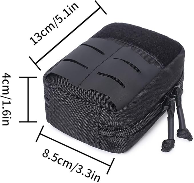 Tactical Molle Pouch Compact EDC Tool Pouch Bag Outdoor Men's Utility Waist Pack 2 Zipper Flip-Open(Khaki)