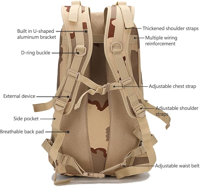 Tactical Backpack for Men Hiking Day Pack Molle Military Rucksack Waterproof Assault Pack Bag for Hunting Camping Trekking (Military Green)