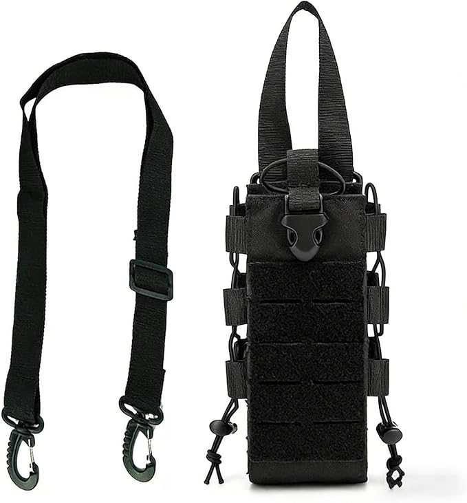 Tactics Backpack Water Bottle Holder with Shoulder Straps 1000D Adjustable Bottle Pouch Bag Carrier for Camping Hiking