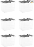 Superio 6-Pack Clear Storage Bins with Lids (15x10x10.25) - Stackable Plastic Containers BPA-Free Odor-Free Home/Office/Dorm Organizers 17 Quart