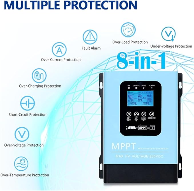 Y&ampH 120A MPPT Solar Charge Controller12V 24V 36V 48V 60V 72V 84V 96V Solar Battery Regulator PV Max 230V for Sealed Lead Acid Gel and Lithium Battery