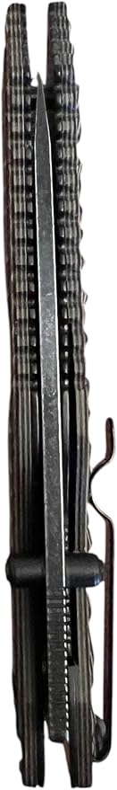 HOFFNER 3.5 EDC Folding Knife with Pocket Clip VG10 Japanese Stainless Steel Black Acid Washed Tanto Blade - (Chiseled Maduro Aggressive Texture Grip) - Camping Hiking Outdoor Survival