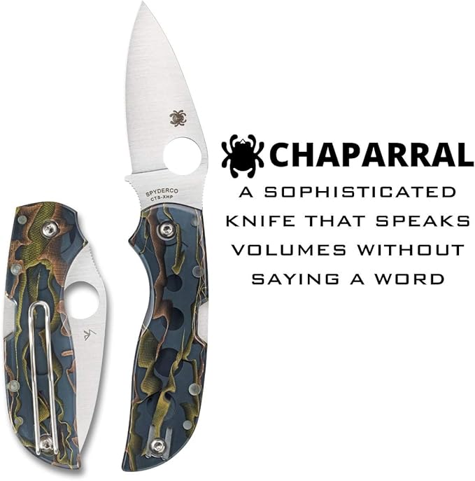 Spyderco Chaparral Prestige Knife with 2.80 CTS XHP Stainless Steel Blade and Smoke-Colored Raffir Noble Handle - PlainEdge - C152RNP