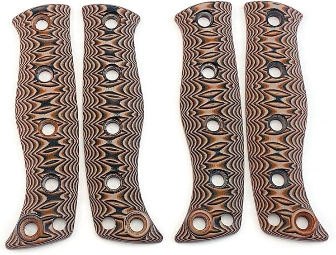 1 Pair Custom Micarta Scales Handle Replacement with 5 Sets Screws Fit for Fixed Adamas 375