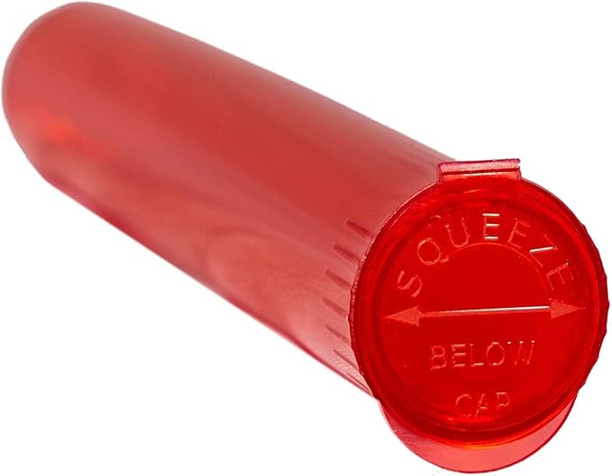 TUBES 100 Pack Tubes |109 MM Squeeze Top Child Proof Air-Tight Lid Eco-Friendly BPA-Free Plastic Container |Red