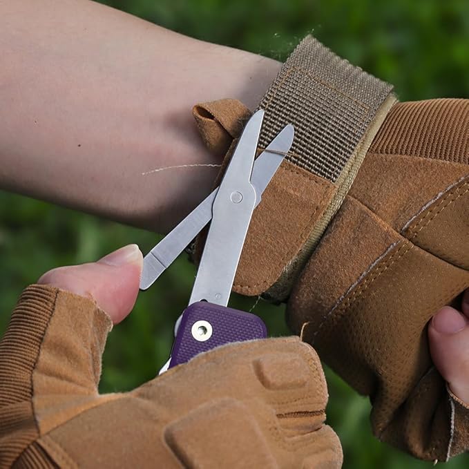 ROXON S503G 9 in 1 Mini Multi Tool EDC Pocket Knife Multitool with G10 HandleScissorsScrewdriverThreaderAwl Flat ScrewdriverRulerTweezers for Outdoors Fishing CampingGifts for Men (Purple)