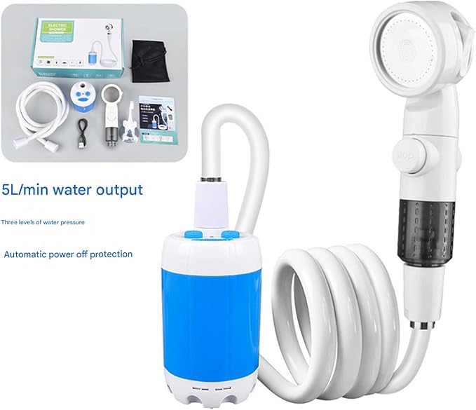 2PCS Rechargeable Outdoor Shower Set Cordless Water Sprayer for Camping Pet Care &amp Travel Portable Outdoor Shower
