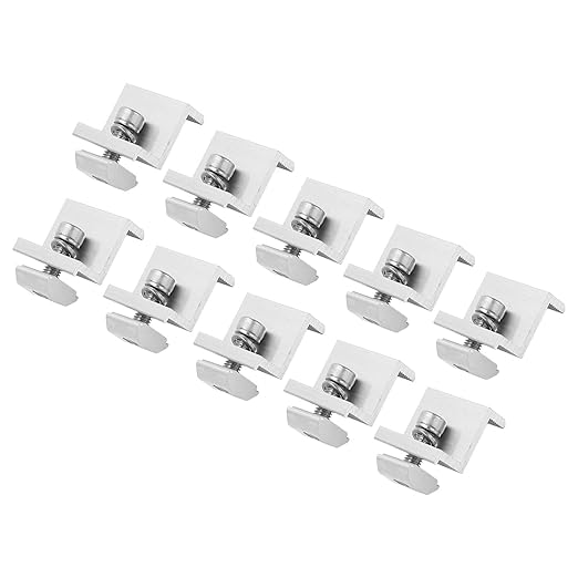 Solar Panel Z Bracket Mounting Clamps 10 Pack Aluminum Alloy 40mm PV Panel Pressing Block for Rooftop RV Trailer Installation