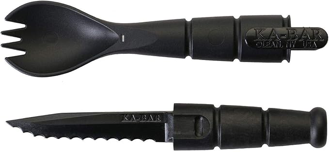 KA-BAR FIELD KIT SPORK/KNIFE - 3 Pac with 1 OD Green - 1 Black - and 1 Dark Brown