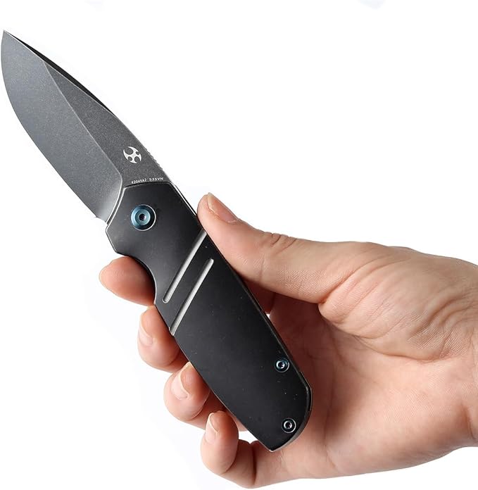KANSEPT Turaco Pocket Folding Knives for Men EDC Camping Folding Knife 2.85'' CPM-S35VN Material Pocket Folding Knife with Bronze Anodized Titanium Handle Everyday Carry K2049A2